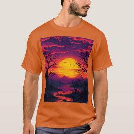 T-Shirt Sunset, Rosa Púrpura,