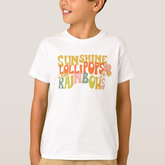 T-Shirt "Sunshine Lollipops and Rainbows" (Frente)