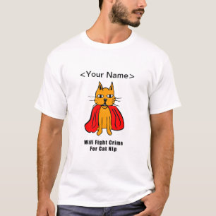 T-shirt Super Cat Luta Contra Criminalidade para Apanhar (
