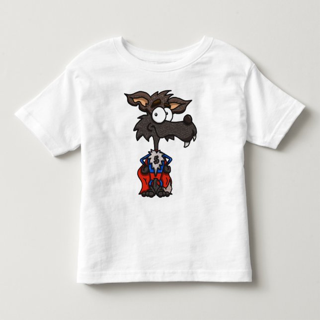T-shirt super da criança do lobo (Frente)