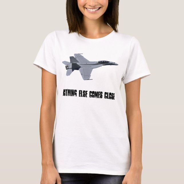 T-shirt super do avião de combate F-18 do marinho (Frente)