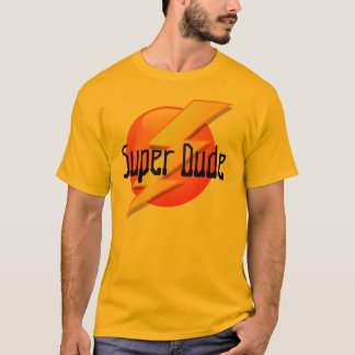 T-shirt super do logotipo do relâmpago do gajo