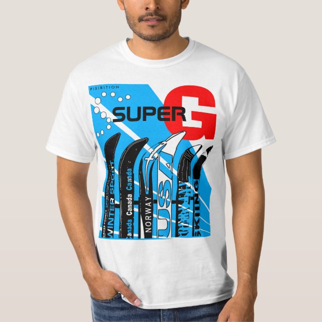 T-shirt Super-G de Snowblade do esporte de inverno (Frente)