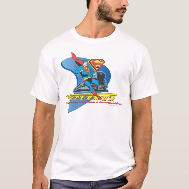 T-shirt Super-Homem com comboio - Cor (Frente)