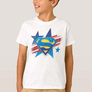 T-shirt Super-Homem Estilizado Logotipo de estrelas e tir