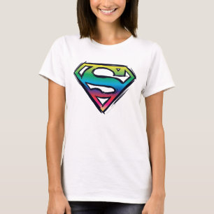 T-shirt Super-Homem Logotipo arco-íris
