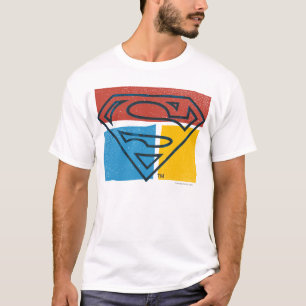 T-shirt Super-Homem  Logotipo de Bloco Amarelo Vermelho
