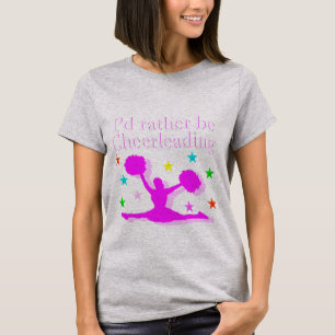 T-SHIRT SUPERFÍCIE PERSONALIZADA DA GAROTA DO CHEERLEADER