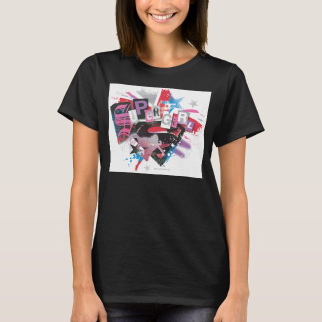 T-shirt Supergirl Grunge Design (Frente)