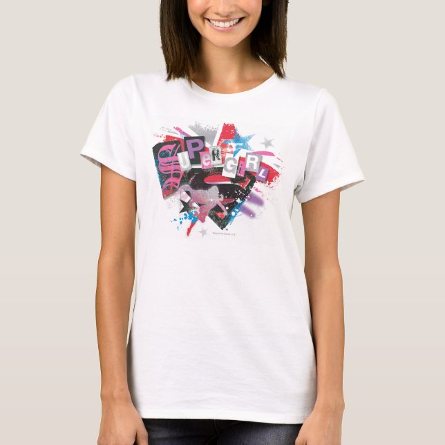 T-shirt Supergirl Grunge Design (Frente)