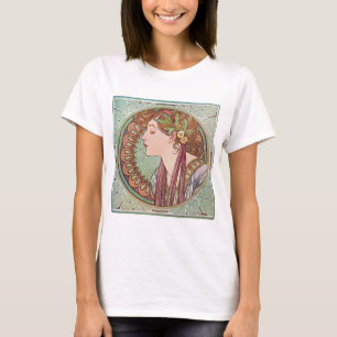 T-shirt superior de Nouveau da arte do louro de