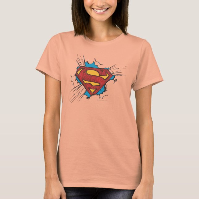 T-shirt Superman S-Shield | Logotipo em nuvens (Frente)