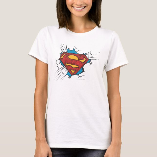 T-shirt Superman S-Shield | Logotipo em nuvens (Frente)