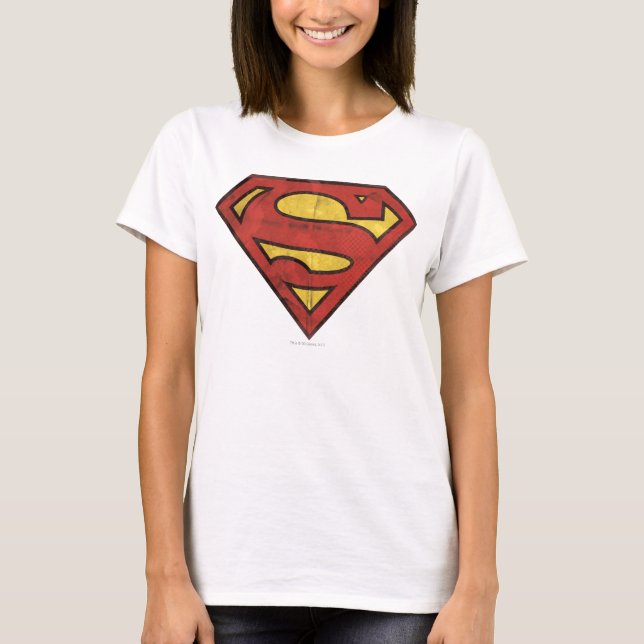 T-shirt Superman S-Shield | Logotipo Grunge (Frente)
