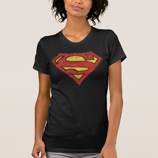 T-shirt Superman S-Shield | Logotipo Grunge (Frente)