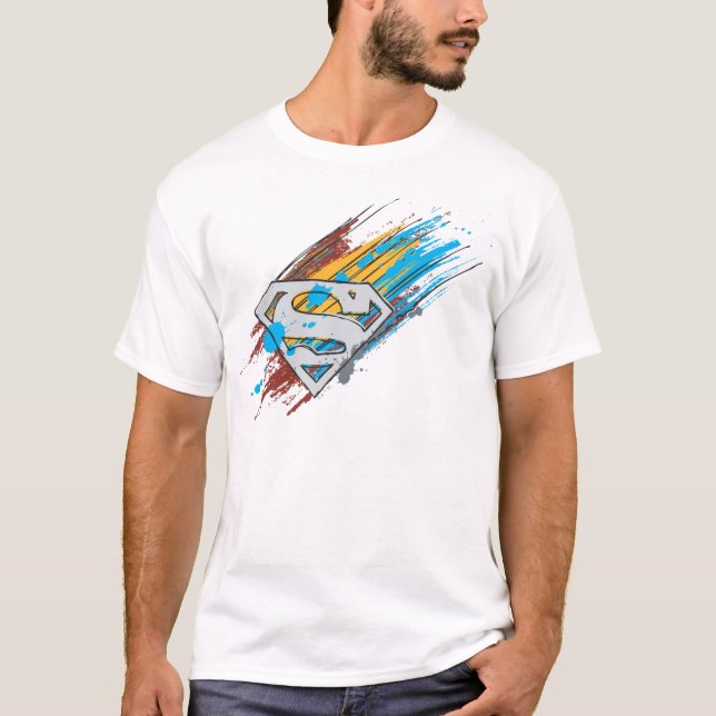 T-shirt Superman S-Shield | Logotipo Paint Streaks (Frente)