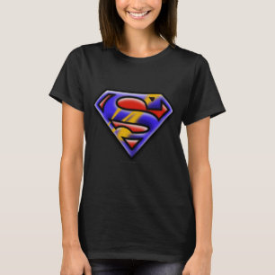 T-shirt Superman S-Shield Logotipo púrpura de pincel