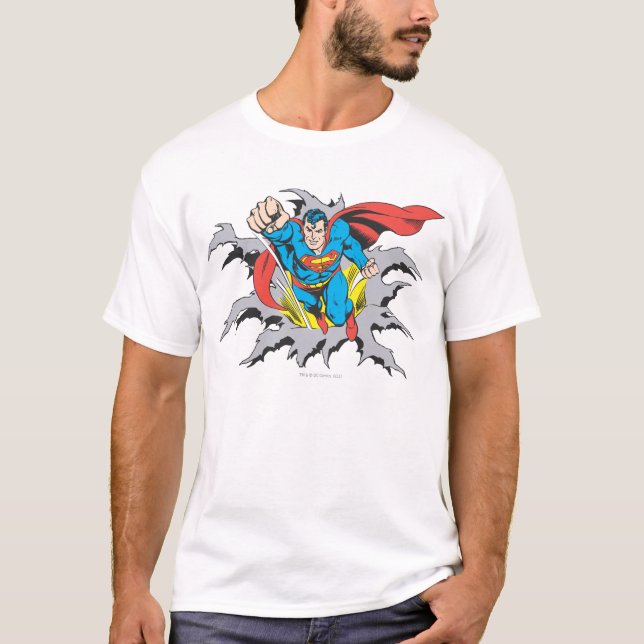 T-shirt Superman Tears Thru (Frente)