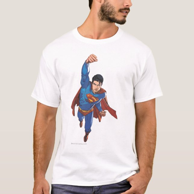 T-shirt Superman Voando para a Frente (Frente)