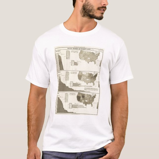 T-shirt Surdo, indigentes, mapa estatístico dos (Frente)
