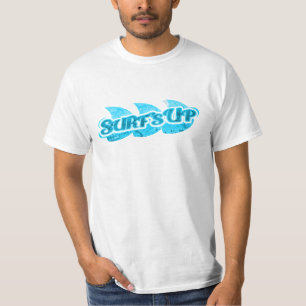 T-shirt Surf acima do logotipo azul do mar dos homens no