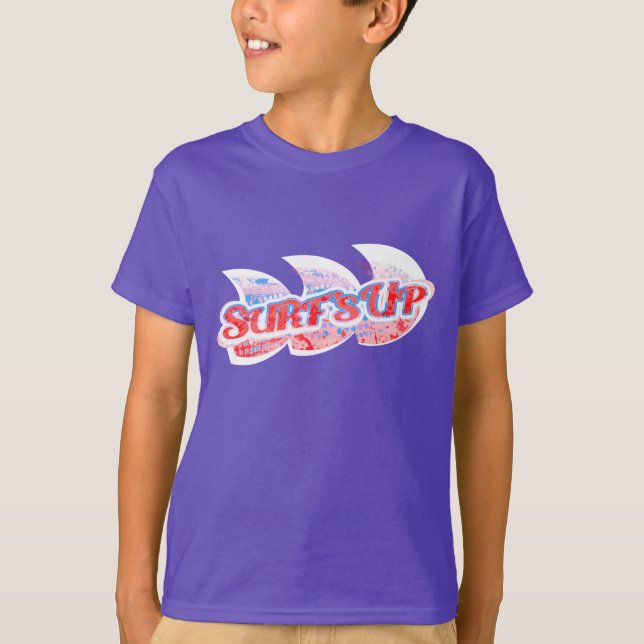 T-shirt Surf azul roxo vermelho e branco (Frente)