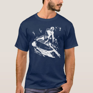 T-shirt surfando da onda
