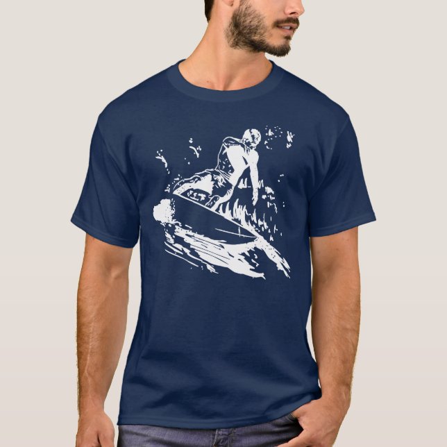 T-shirt surfando da onda (Frente)