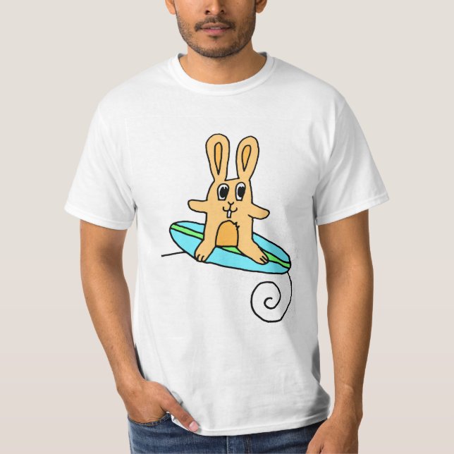 T-shirt surfando do coelho (Frente)