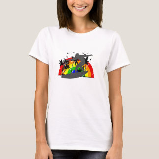 T-shirt Surfer com Rainbow