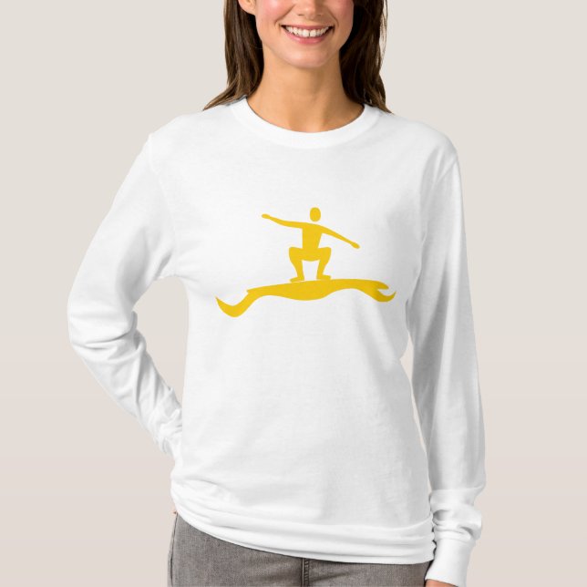 T-shirt Surfing Figure - Amber (Frente)
