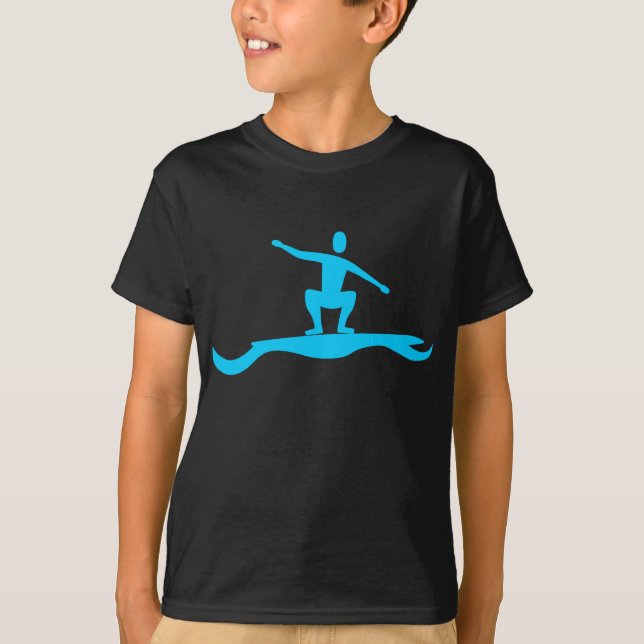 T-shirt Surfing Figure - Sky Blue (Frente)