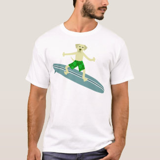T-shirt Surfista amarelo de labrador retriever