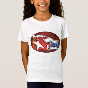 T-shirt Surfista de Honolulu Hawaii faz ondas de arte ilha