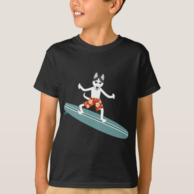 T-shirt Surfista de Longboard do rouco Siberian (Frente)