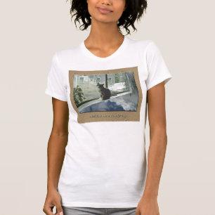t-shirt surrealista do gato
