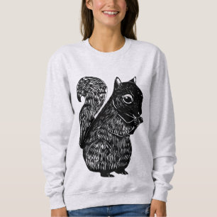 T-shirt Sweatshirt de mulher do esquilo preto
