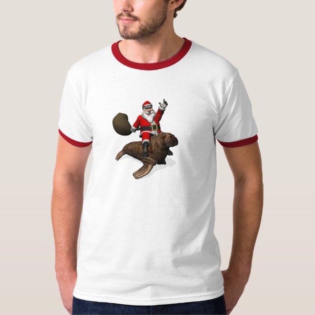 T-shirt Sweet Santa Claus Loves Walruses (Frente)