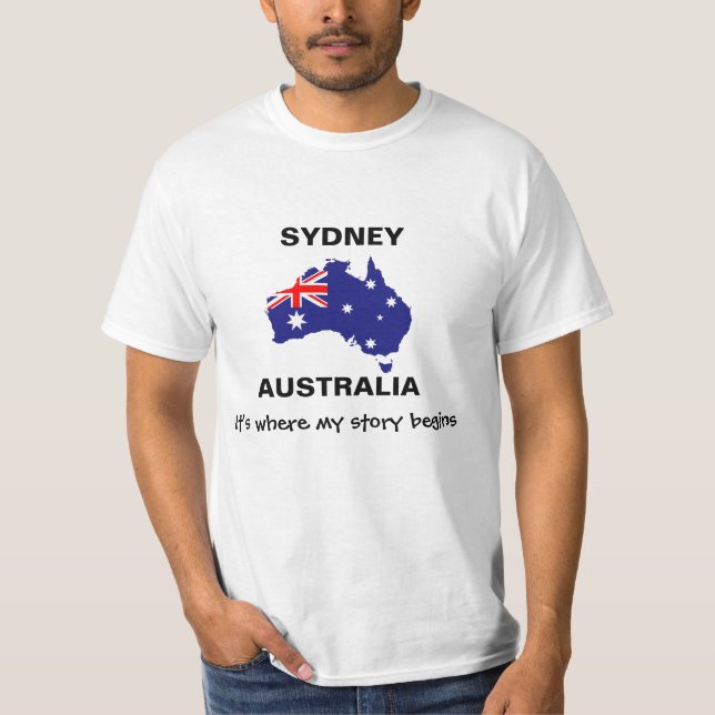 T-shirt SYDNEY Austrália é onde minha história começa (Frente)