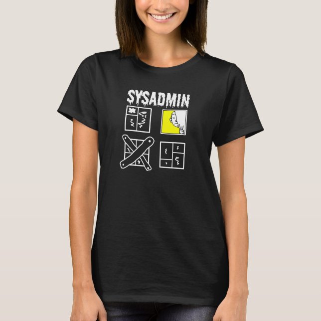 T-shirt Sysadmin - Administrador do sistema (Frente)