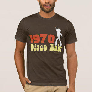 T-shirt T 1970 RETRO gráfico do ANIVERSÁRIO do bebê do