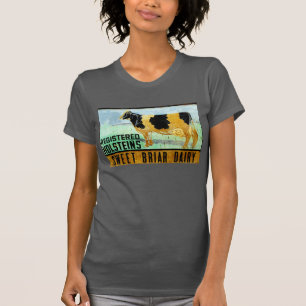 T-shirt T americano do vintage do roupa da leiteria doce