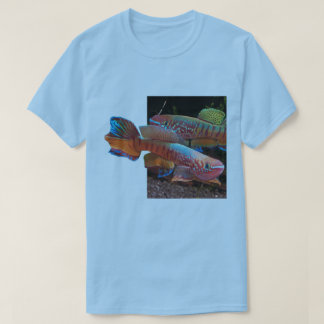 T-shirt T azul básico com Killifish de Gularis