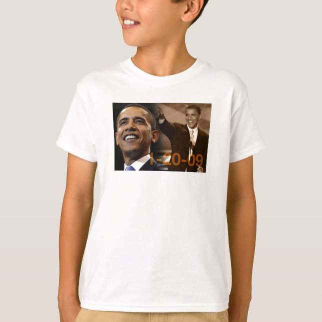 T-shirt T Barack Obama 1-20-09 dos miúdos (Frente)