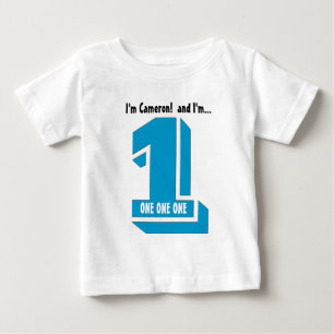 T-shirt T bonito do aniversário para o bebê de um ano Ve