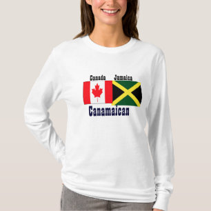 T-shirt t-camisa-poder canadense jamaicano de duas raizes