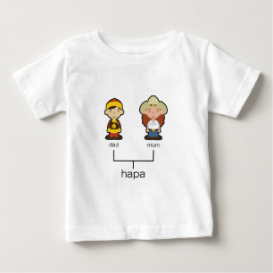 T-shirt T chinês/do americano Hapa do bebê da família