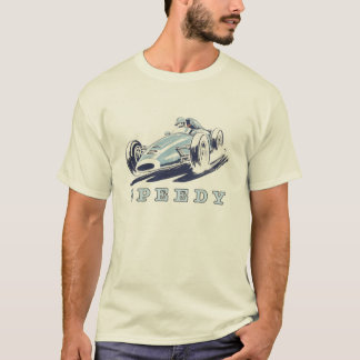 T-shirt T com o carro de competência legal do vintage