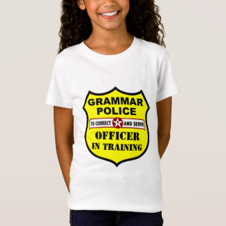 T-shirt T customizável dos miúdos da polícia da gramática