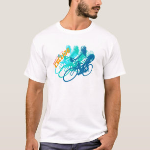 T-shirt T da arte do ciclismo. Inteiramente customizável!